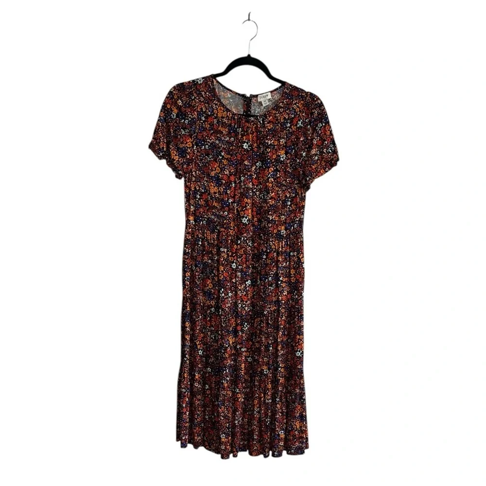 J. Crew Floral Tiered Short Puff Sleeve Dress Size XS - Picture 3 of 11